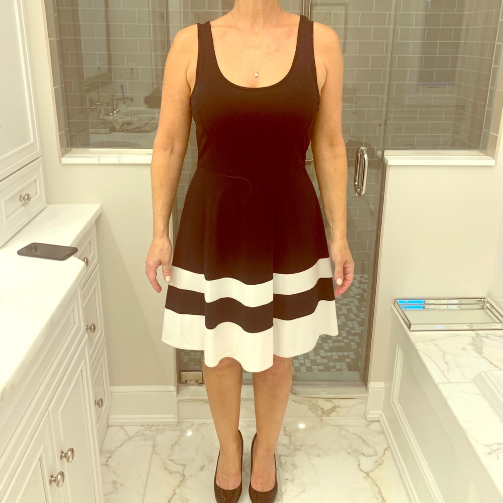 Black and White Fit and Flare Dress